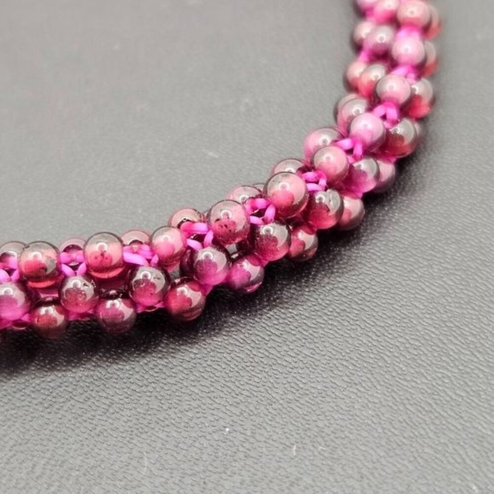 Aquamarine and Garnet Beaded Stretch‎ Bracelet NWOT - Picture 8 of 9